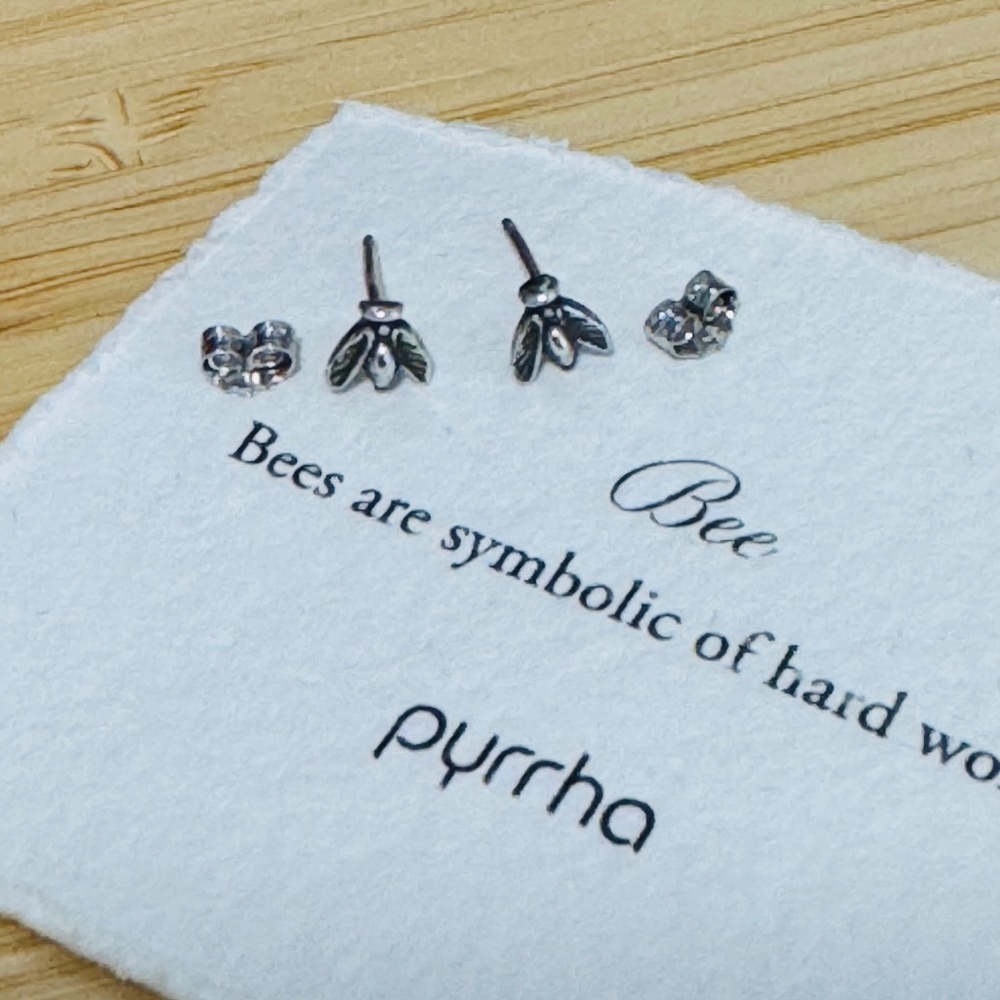 Pyrrha Bee Symbol Studs (Pair)
